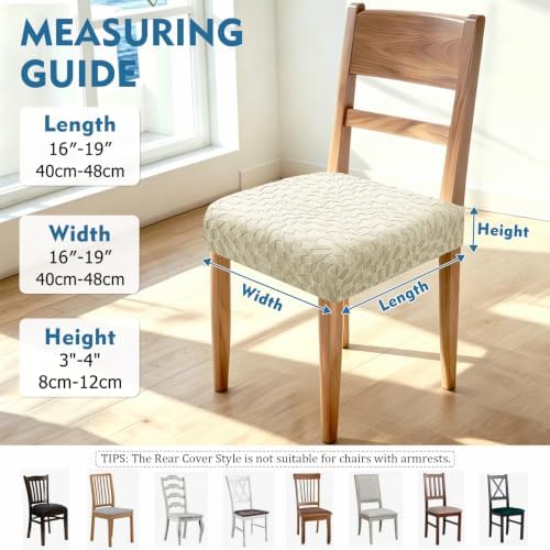 ZNSAYOTX Stretch Dining Chair Seat Covers Set of 4, Washable Fit Seat