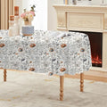 Vintage Floral Print Oval Table Cloth, Waterproof Duty Vinyl Plaid