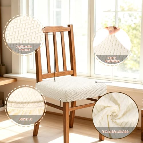 Dioxide Chair Covers for Dining Room Chairs,Chair Seat Covers (4PC)