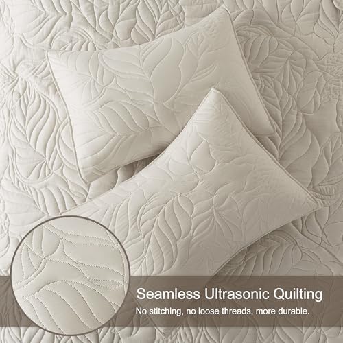 R.SHARE Beige King Size Quilt Set, Neutral Soft Lightweight Bedspread