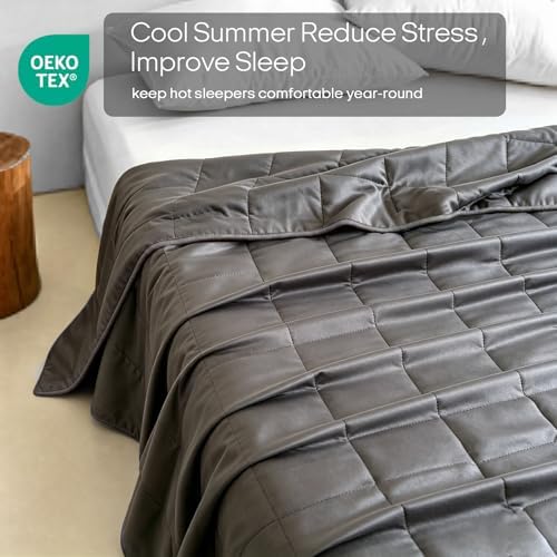ZonLi Cooling Weighted Blanket for Hot Sleepers, Queen 48"x72" 15lbs
