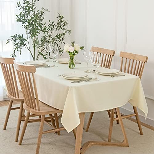 maxmill Rectangle Slubby Textured Tablecloth Waterproof Spillproof