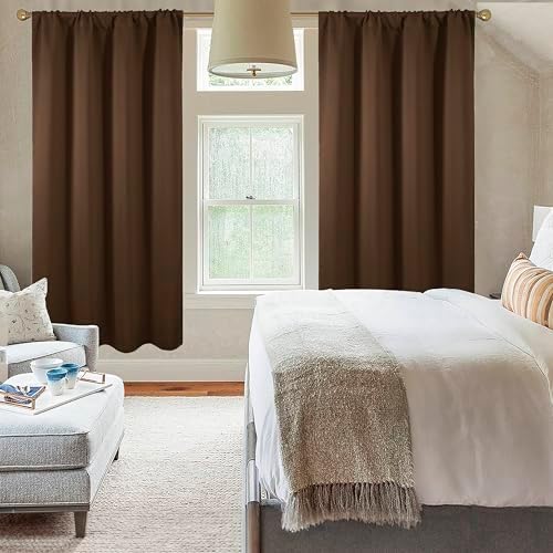 Diraysid Chocolate Brown Blackout Curtains for Bedroom and Living Room