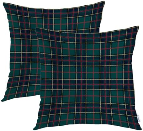 Batmerry Plaid Pillow Covers 22x22 Inch Set of 2, Tartan Scottish