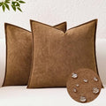 Kevin Textile Soft Waterproof Pillow Covers 18x18 Inch 2 Pack, Brown