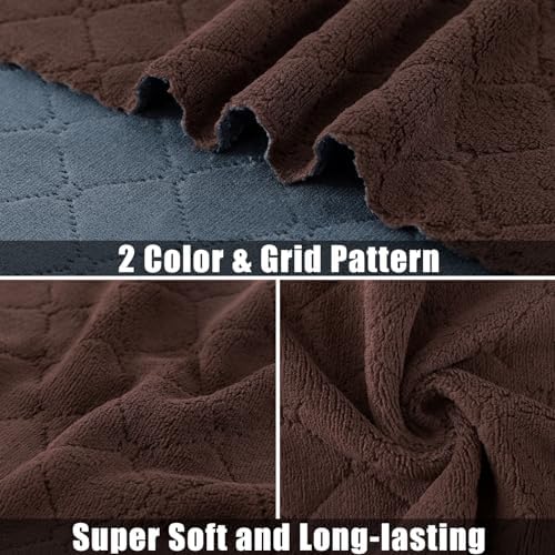 Mordimy 12 Pack Soft and Absorbent Kitchen Towels, Dark Grey & Brown