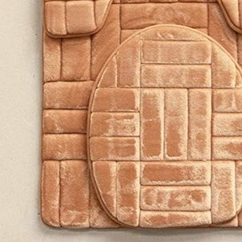 Daniel's Bath & Beyond 3 Piece Memory Foam Bath mat Victoria Taupe