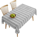 Grey Boho Stripe Light Linen Rectangle Tablecloth 60x120 Inches,Retro
