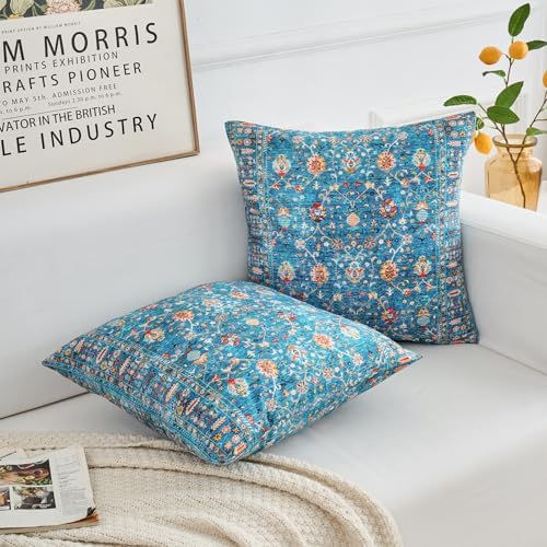 Boho Throw Pillow Covers 22x22 inch Set of 2,Boho Vintage Carpet