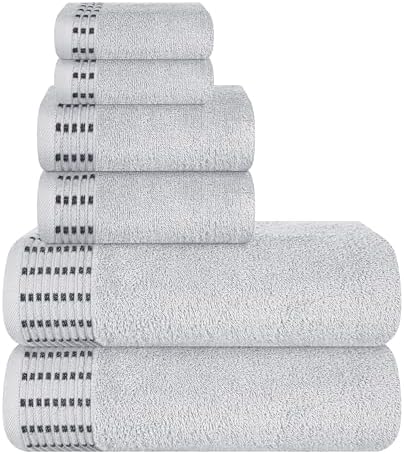 BELIZZI HOME Ultra Soft 6 Pack Cotton Towel Set, Contains 2 Bath