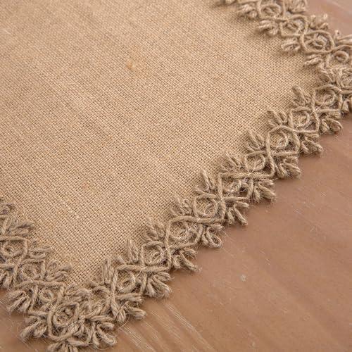 LIGICKY Natural Burlap Table Runners 72 Inches Long Farmhouse Rustic