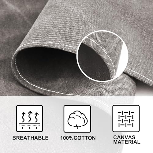 OUNLEN Chef Apron for Men Women Canvas Aprons with 3 Pockets Cross