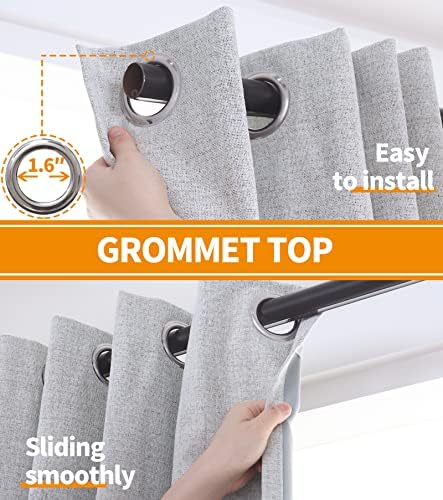 YoungsTex Linen Blackout Curtains 84 Inches Long for Living Room 2