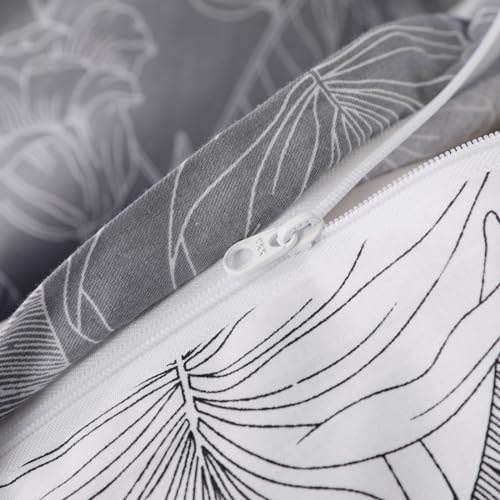 OAITE Queen Duvet Cover Set 3pcs 100% Cotton Grey Forest