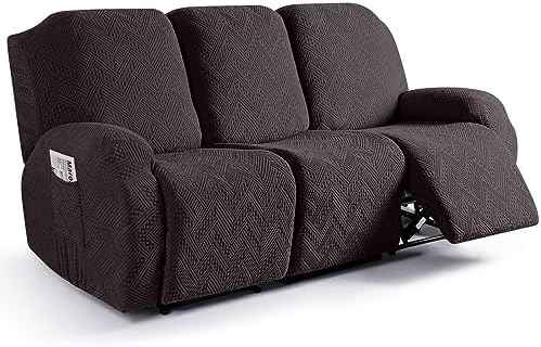 Ruaozz Recliner Couch Cover, Chocolate