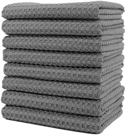 POLYTE 380 GSM Microfiber Waffle Kitchen Dish Tea Towel, 16x28 in