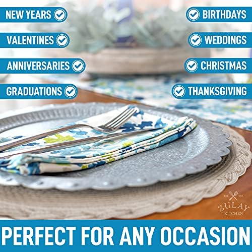 Zulay Kitchen 15 Inch Round Placemats for Dining Table Set of 6
