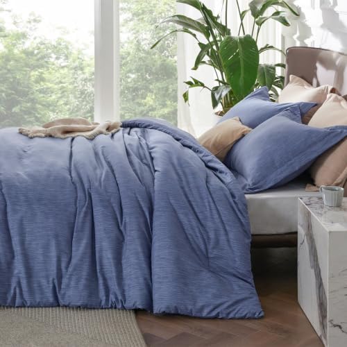 Bedsure Infinity Blue Cal King Comforter Set, Cationic Dyed Bed Set