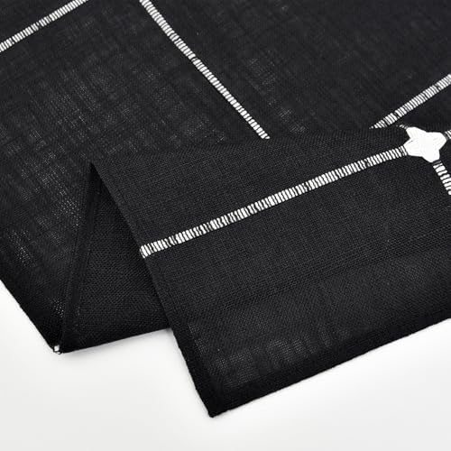 NEWISHER Farmhouse Embroidered Plaid Tablecloth Square 60 x 60 Inch
