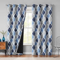 Beauoop Moroccan 100% Blackout Curtains Bedroom Blue Grey 50x96 2