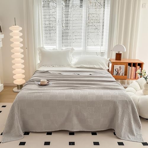 LGYKUMEG 100% Cotton Knitted Throw Blanket 70×79 inch,Lightweight