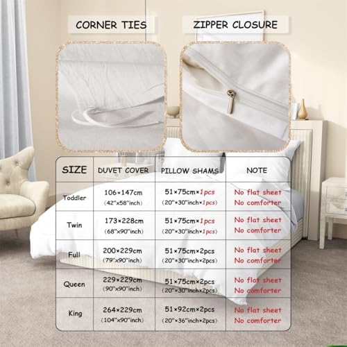 Feelyou Gray Stripes Duvet Cover King Size Boys Girls Geometric