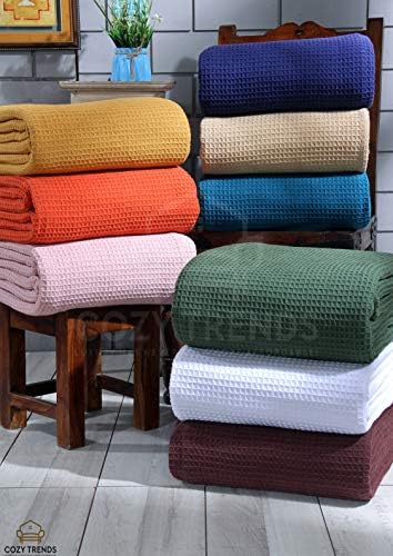 Luxurious 100 percent Combed Cotton Waffle Weave Super Soft, Cozy