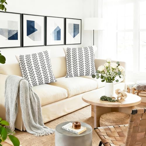 Decorative Throw Pillow Covers Set of 2 Black pillow covers 16x16 inch