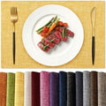 KXN Placemats Set of 6, Durable Dual-Layer Fabric Table Mats, Yellow