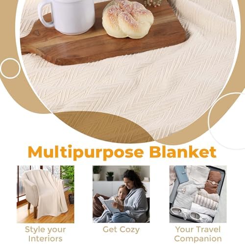 Superior Metro 100% Cotton Blanket, Perfect for Bedroom, Living Room