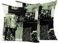 Sage Green Black Floral Leaves Decorative Throw Pillow Covers 18x18