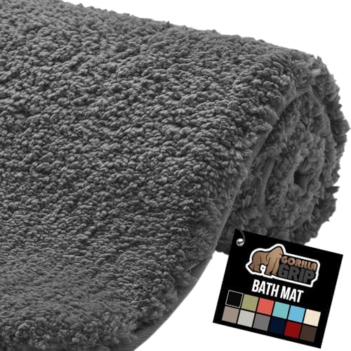 GORILLA GRIP Bathroom Rugs, Absorbent Thick Plush Bath Mat, 24x17