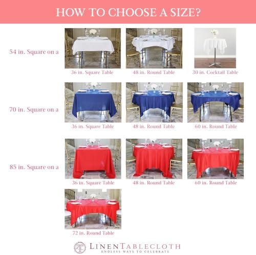 LinenTablecloth 70-Inch Square Polyester Tablecloth Silver