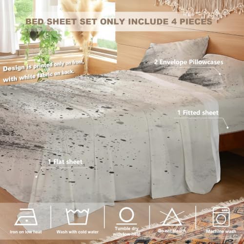 Abstract Art Monochromatic Twin XL Sheet Set, Artistic Splatter