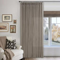 Greige Pinch Pleated Linen Curtains 108 Inch Long 100 Inch Wide 1