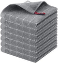 Homaxy 100% Cotton Terry Kitchen Dish Cloths, 7 Pack, Grey