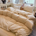 HighBuy Vintage Striped Duvet Cover Set Twin Size - 3 Piece Beige Tan