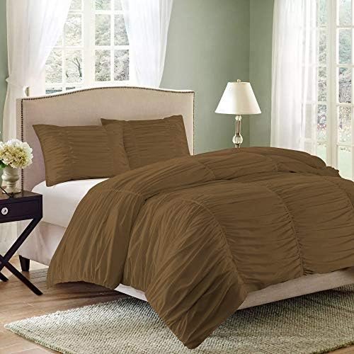 Epic Cotton Ruched Pattern Duvet Cover with Zipper & Corner Ties 100%
