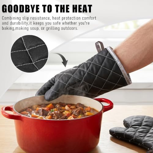 ARCLIBER 15" 482°F Terry Cloth Oven Mitts 100% Cotton Set of 2
