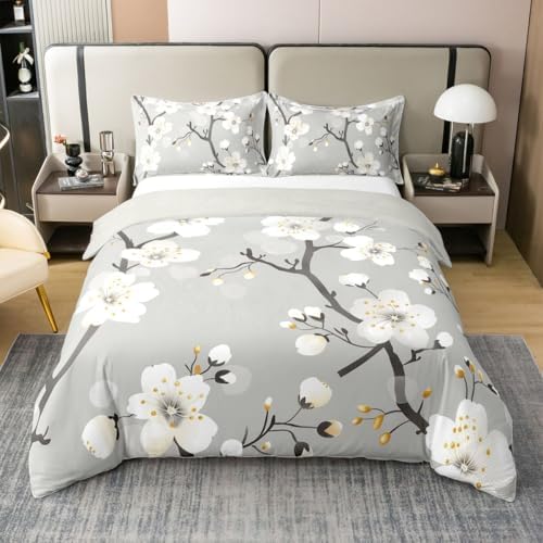 Feelyou Vintage Flowers Duvet Cover 100% Cotton Queen Size Boys Girls
