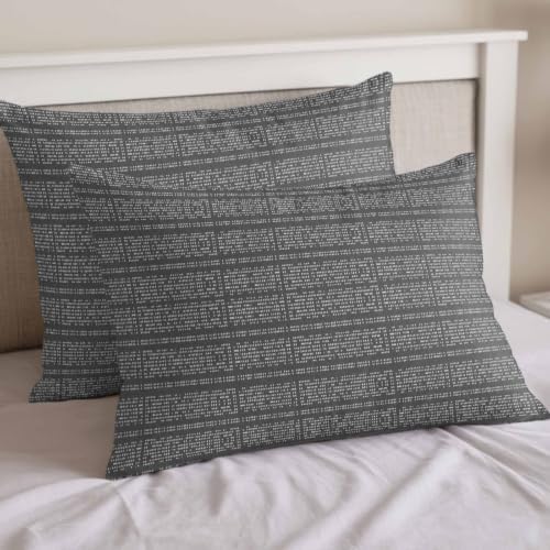 Full Duvet Cover Set 4 Piece, Gradient Gray Boho Geometric Soft