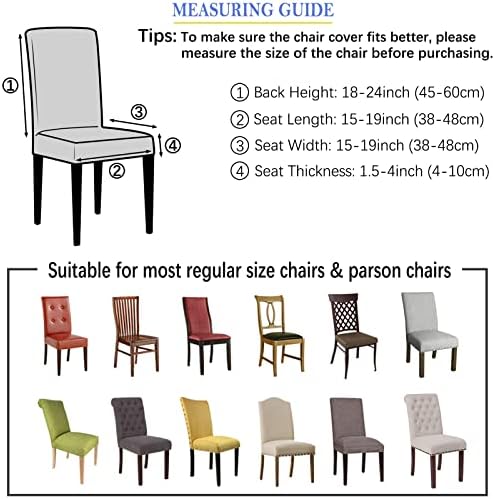 Dining Room Chair Covers Slipcovers Set of 4, Stretch Spandex