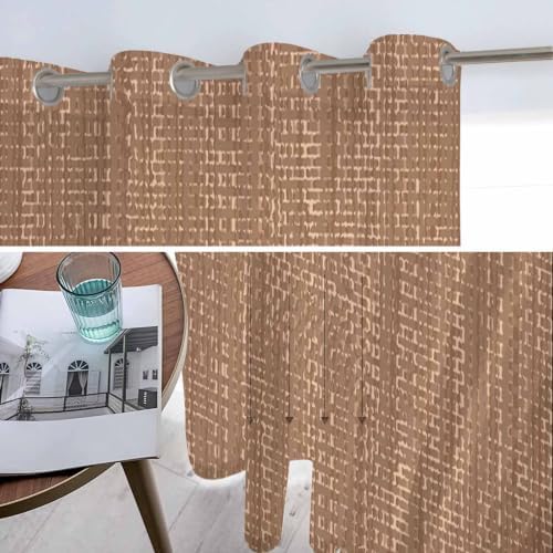 Dark Brown Sheer Curtains for Living Room 96 inch Length 2 Panels Set