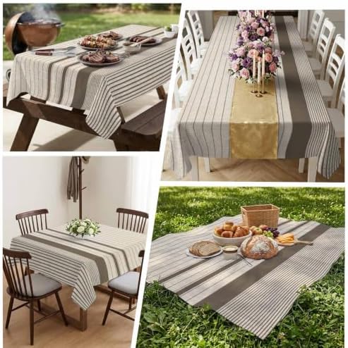Waterproof Tablecloths Rectangle Dining Table Cloth Minimalist Taupe