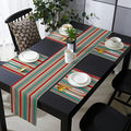 Geometric Table Mats Set of 4 With Table Runner 90 Inches Long,Cotton