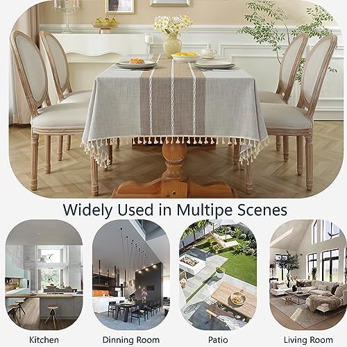 Alsoo Outdoor Tablecloth for 6 Foot Rectangle Tables, Waterproof