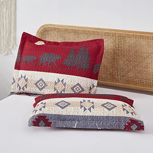 Black Bear Lodge Quilt King Size Rustic Bedding Antlers Lightweight