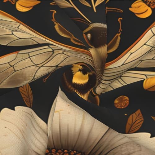 KiuLoam Vintage Pillow Covers 20x20 Set of 2 Bee Gold Yellow Cream