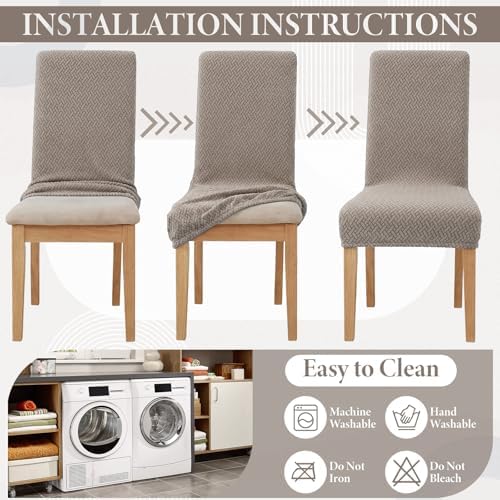 Moukeren 6 Pcs Dining Room Chair Covers Stretch Parson Chairs
