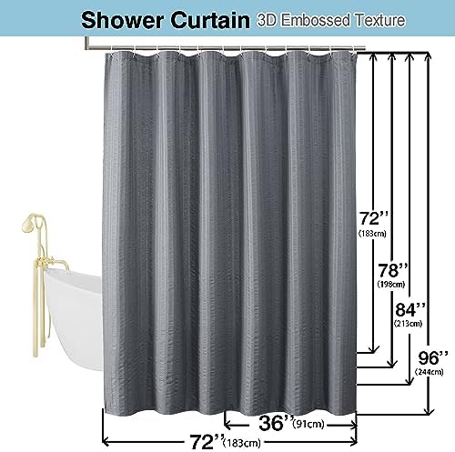 Aiyufeng Moga Grey Shower Curtain Hotel Luxury Quality, Fabric Shower